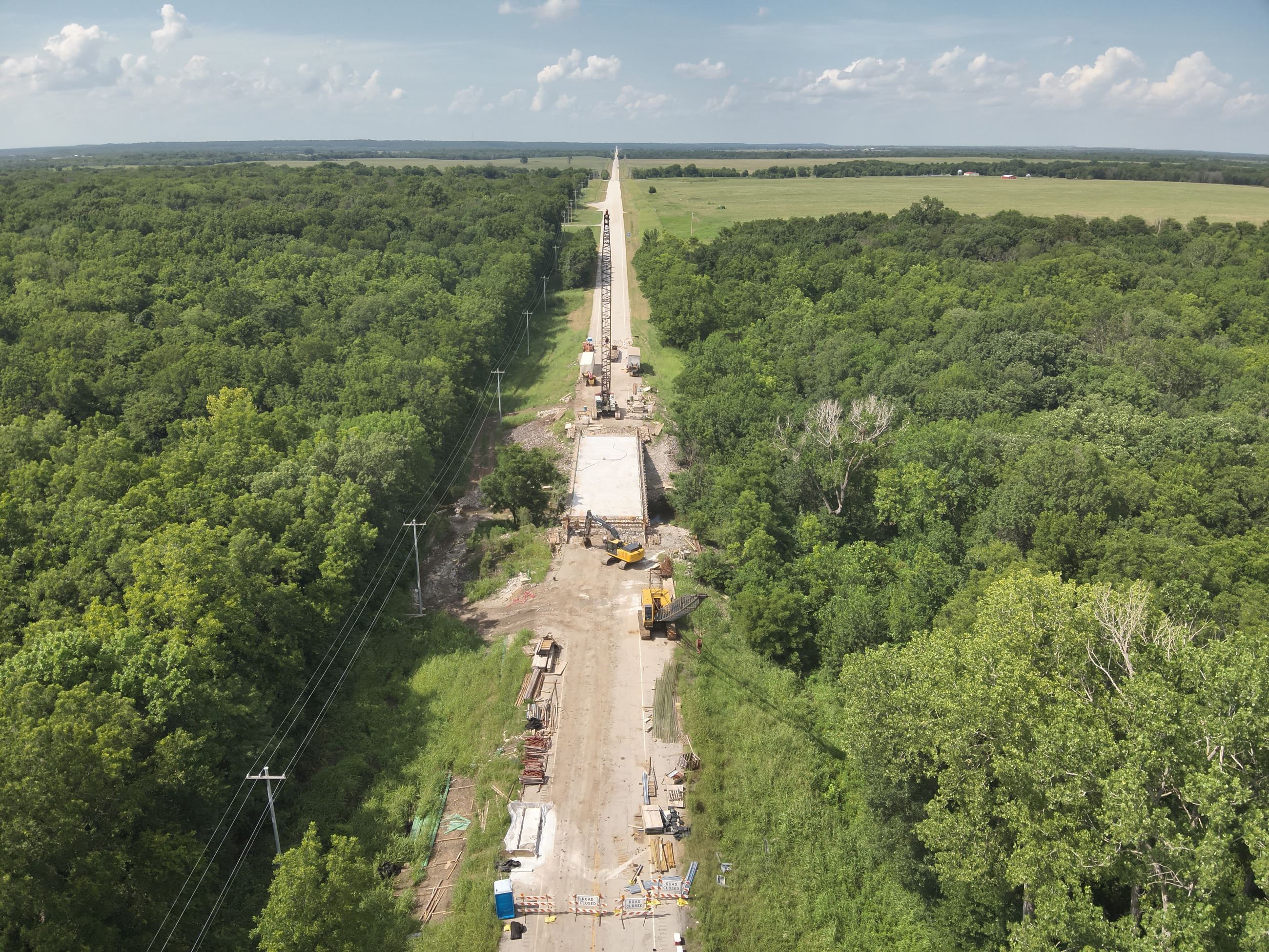 Bridge work showing tan colors and greenery